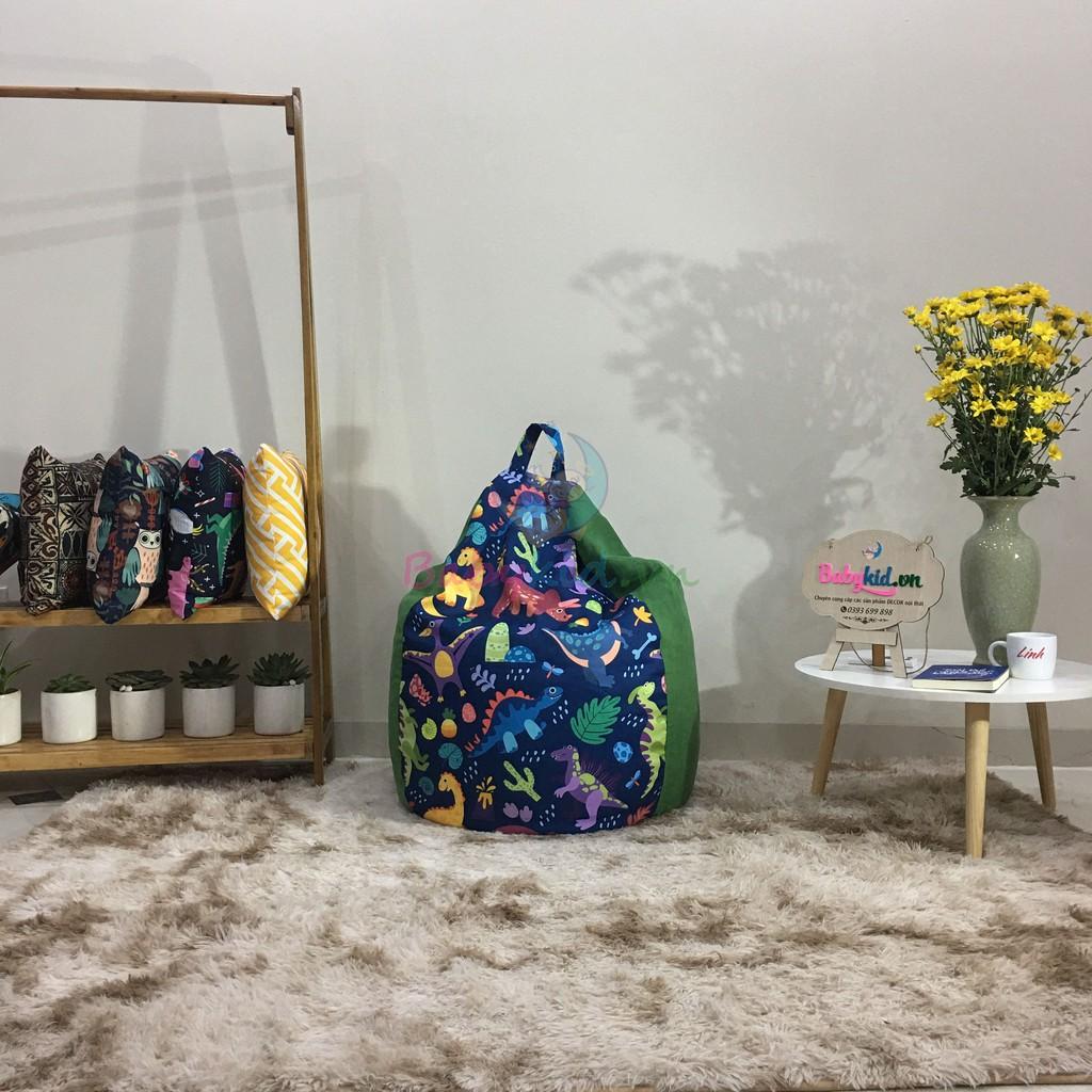 Ghế hạt xốp, size S, giao màu ngẫu nhiên, chất thô hàn mềm mát mix màu, 60x90cm