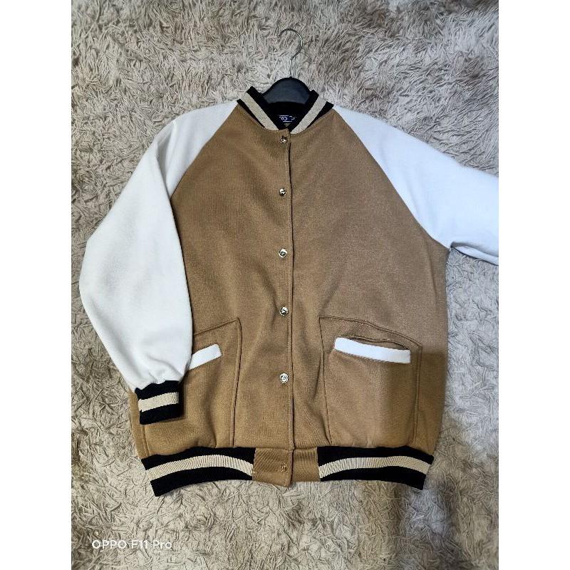 Áo khoác bomber nỉ bông phom rộng 4 mầu