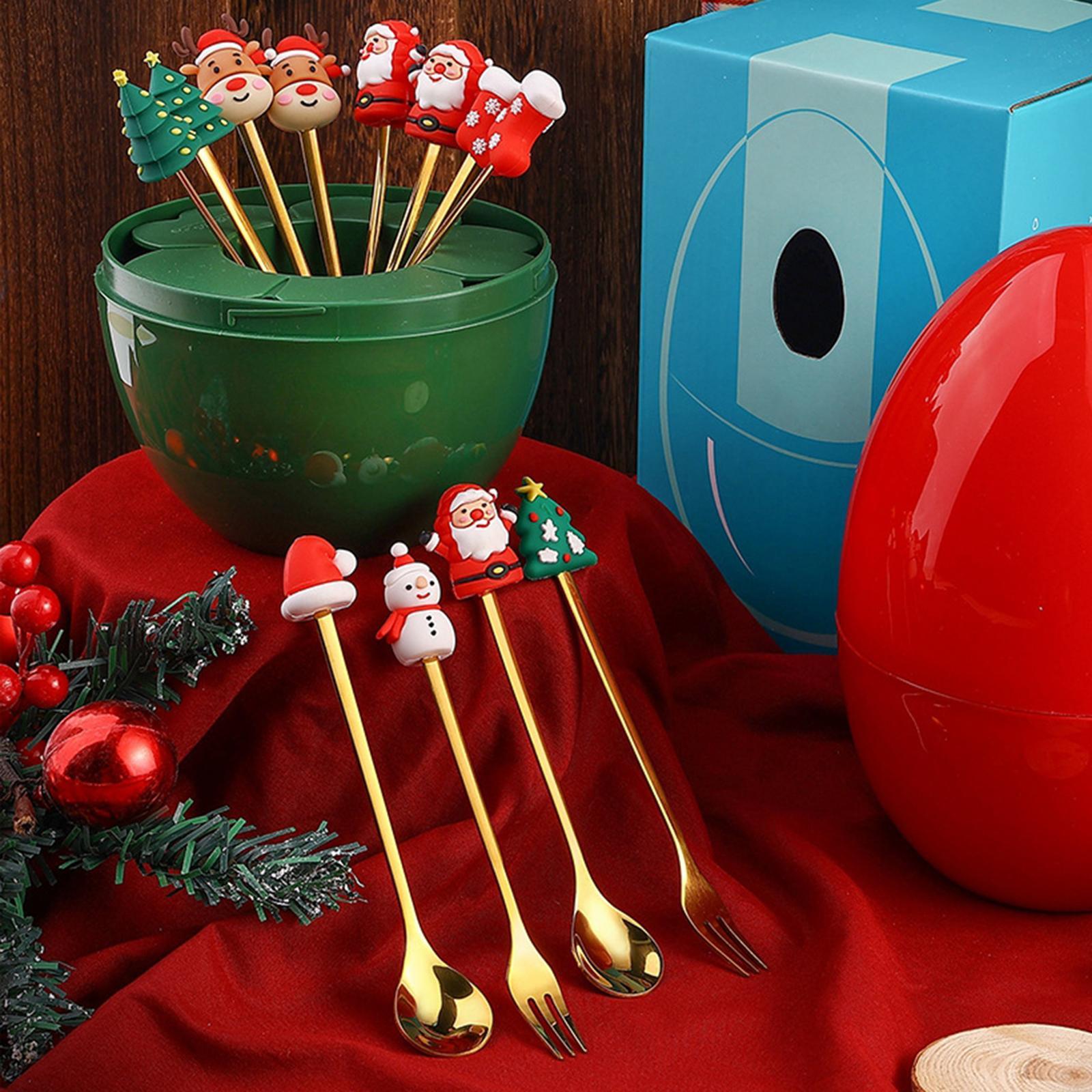 4Pcs Reusable Coffee Stirring Spoon ,Tea Spoons ,decorations Soup Dessert Spoon ,Christmas Coffee Spoon, for Restaurant Gift Daily Use