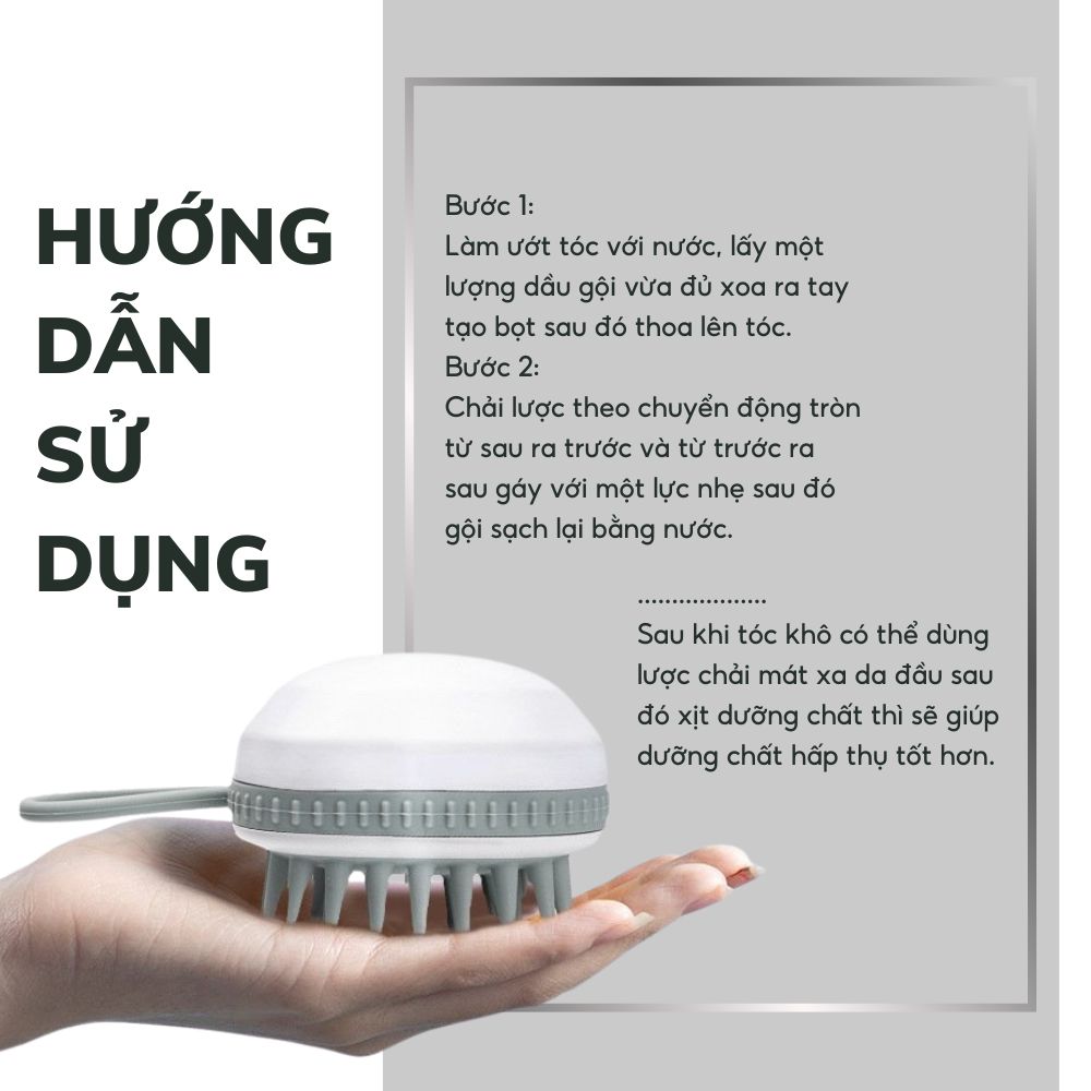 Lược gội đầu massage Dego Pharma - làm sạch da đầu, hỗ trợ đánh bay gàu &amp; bã nhờn