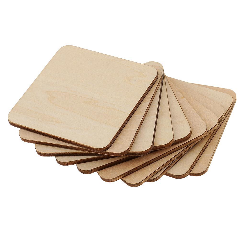 3-20pack Square MDF Unfinished Wood Pieces Blank Plaque DIY Craft 60x60mm 10