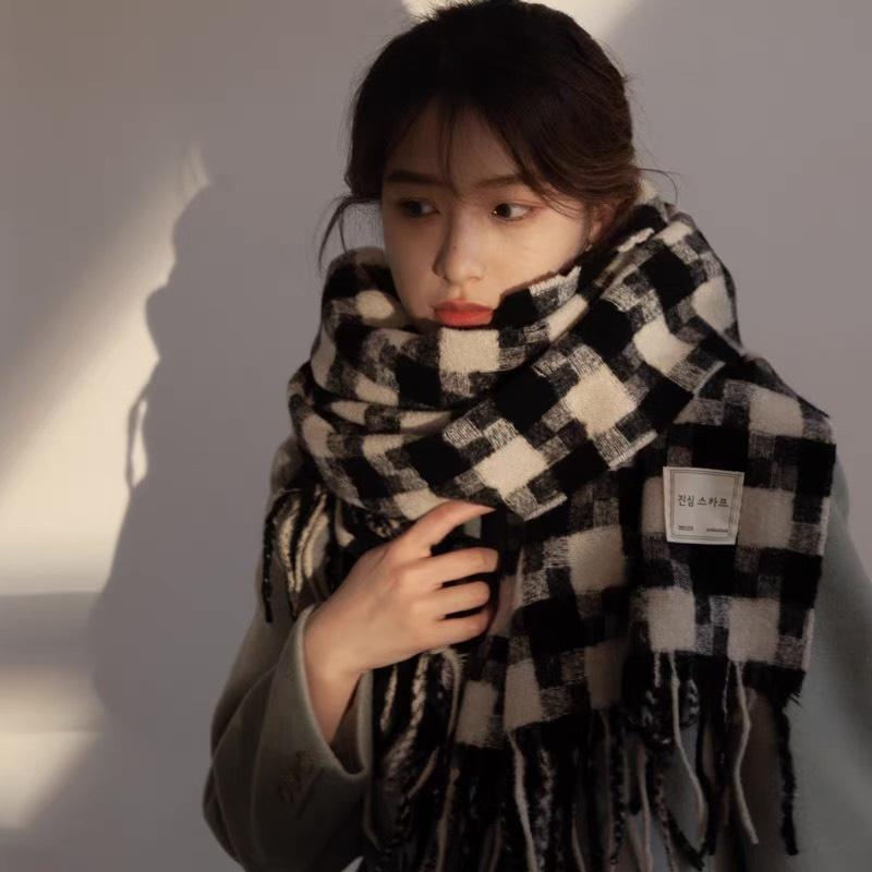 KHĂN LEN QUÀNG CỔ NAM NỮ KHĂN KẺ CARO Xanh đỏ Noel HÀN QUỐC KHĂN CHOÀNG LEN NAM NỮ VINTAGE Maxshopdoc