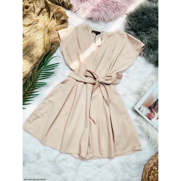 (Có bigsize) Set đồ liền jumpsuit cổ tim thắt eo nơ cho bạn nữ *2581