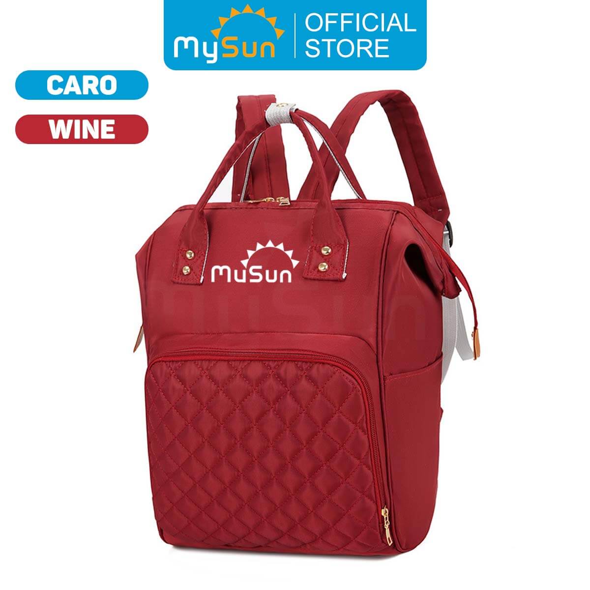 Balo bỉm sữa cho mẹ và bé giữ nhiệt cao cấp chính hãng MySun Caro