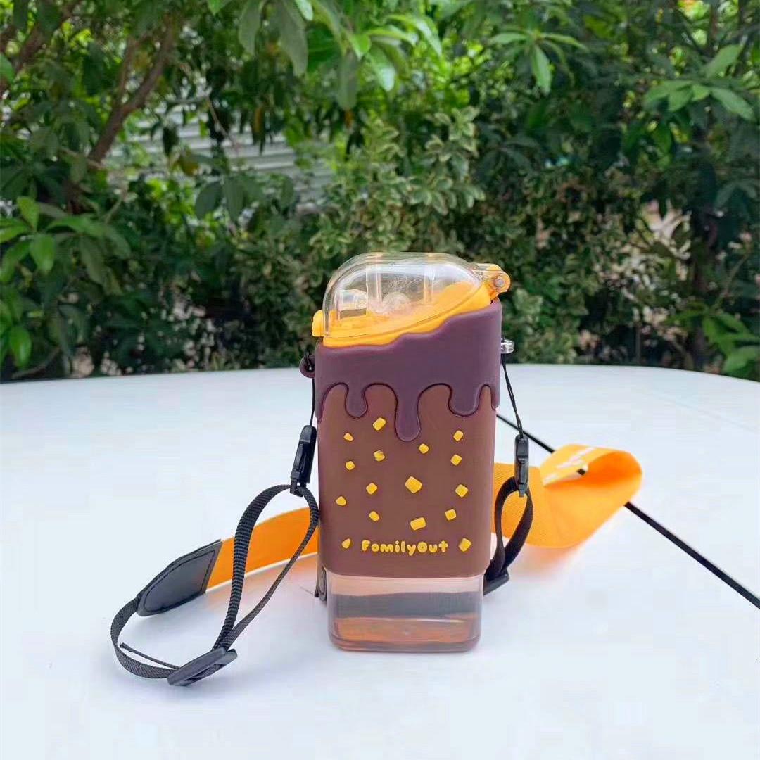 Thân thiện với môi trường Trẻ Em Uống Hoạt Hình Chai Nước KHÔNG CHỨA BPA Tritan Ống Hút Trẻ Em Bình Sữa Trẻ Em Ấm Siêu Di Động Thể Thao Bình
