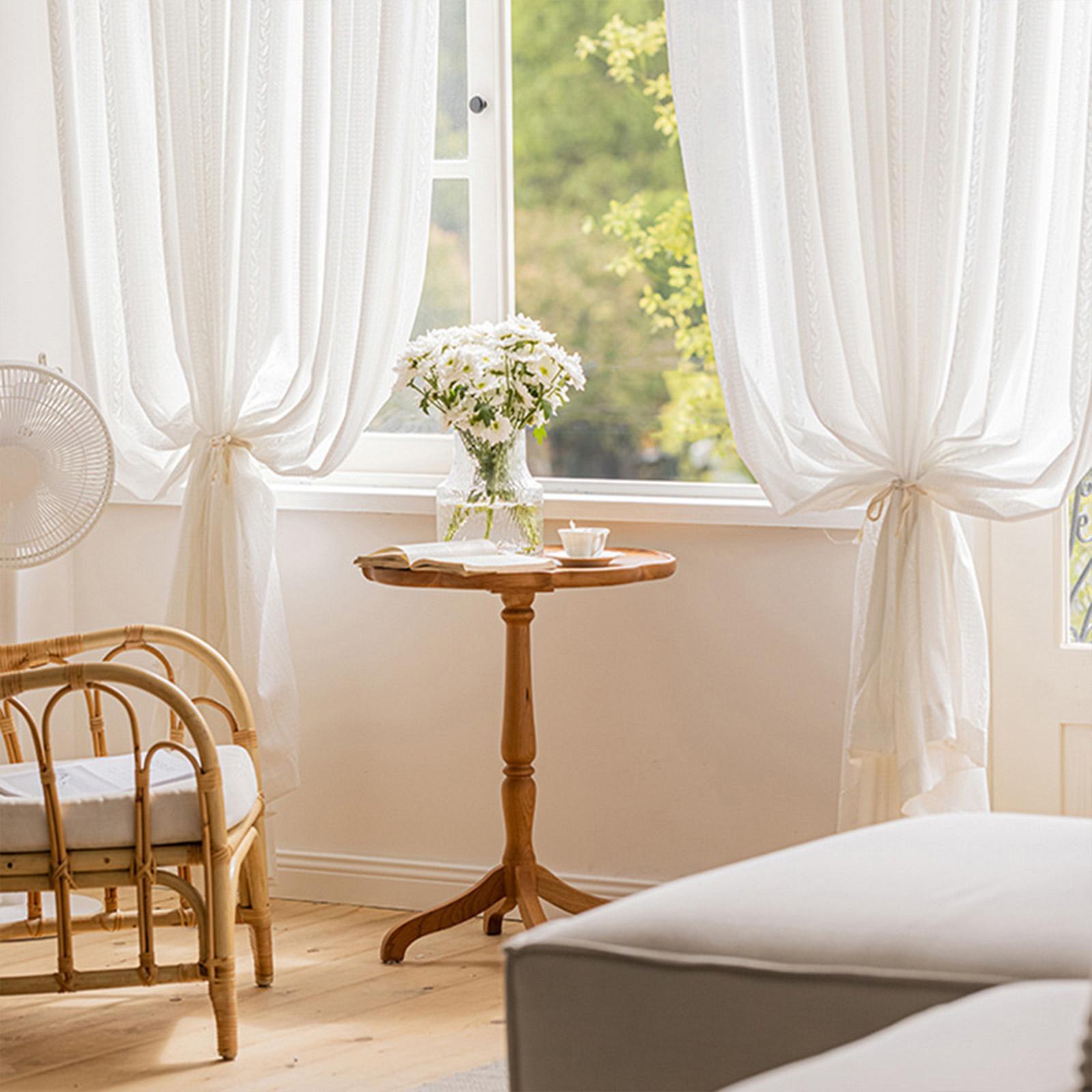 Window Curtains Drapes Breathable Rustic Lightweight for Study Bedroom Decor