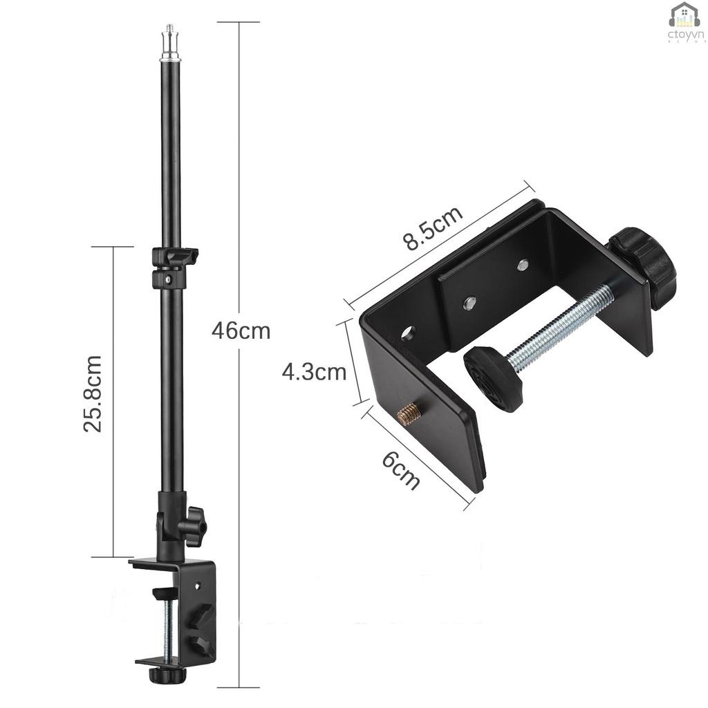 Thanh kẹp chữ C bằng hợp kim nhôm kèm ốc vít 1/4inch dài 28-46cm có thể điều chỉnh cho máy ảnh