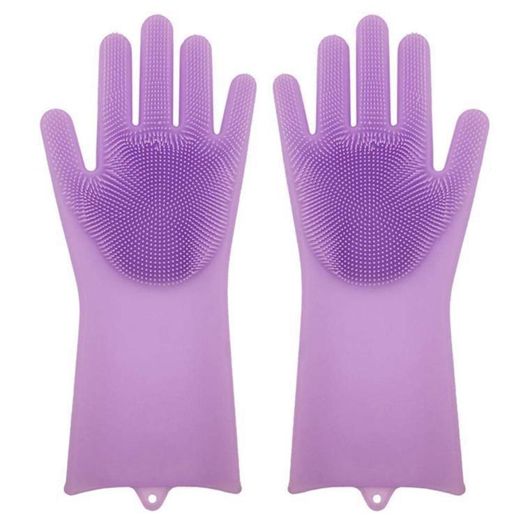 Găng tay rửa bát chén silicon có gai tạo bọt, găng tay cao su vệ sinh làm bếp dẻo dai chịu nhiệt, bảo vệ an toàn da tay