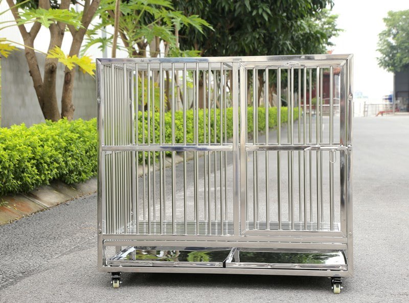 Chuồng chó inox giúp bảo vệ thú cưng (65x52x65cm)