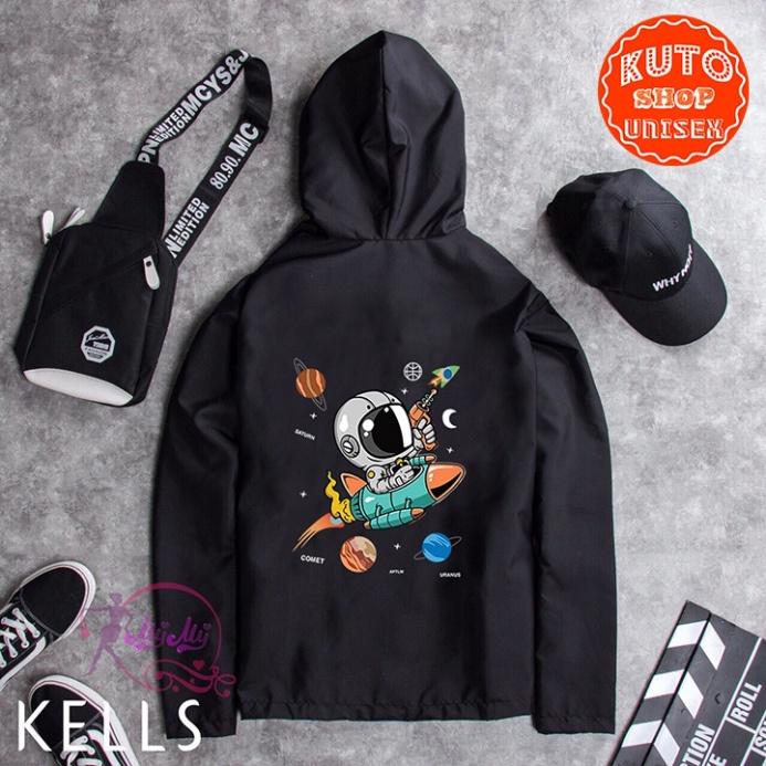 ÁO KHOÁC DÙ Phi Hành Gia Máy Bay 2 Lớp in Pet siêu bền
