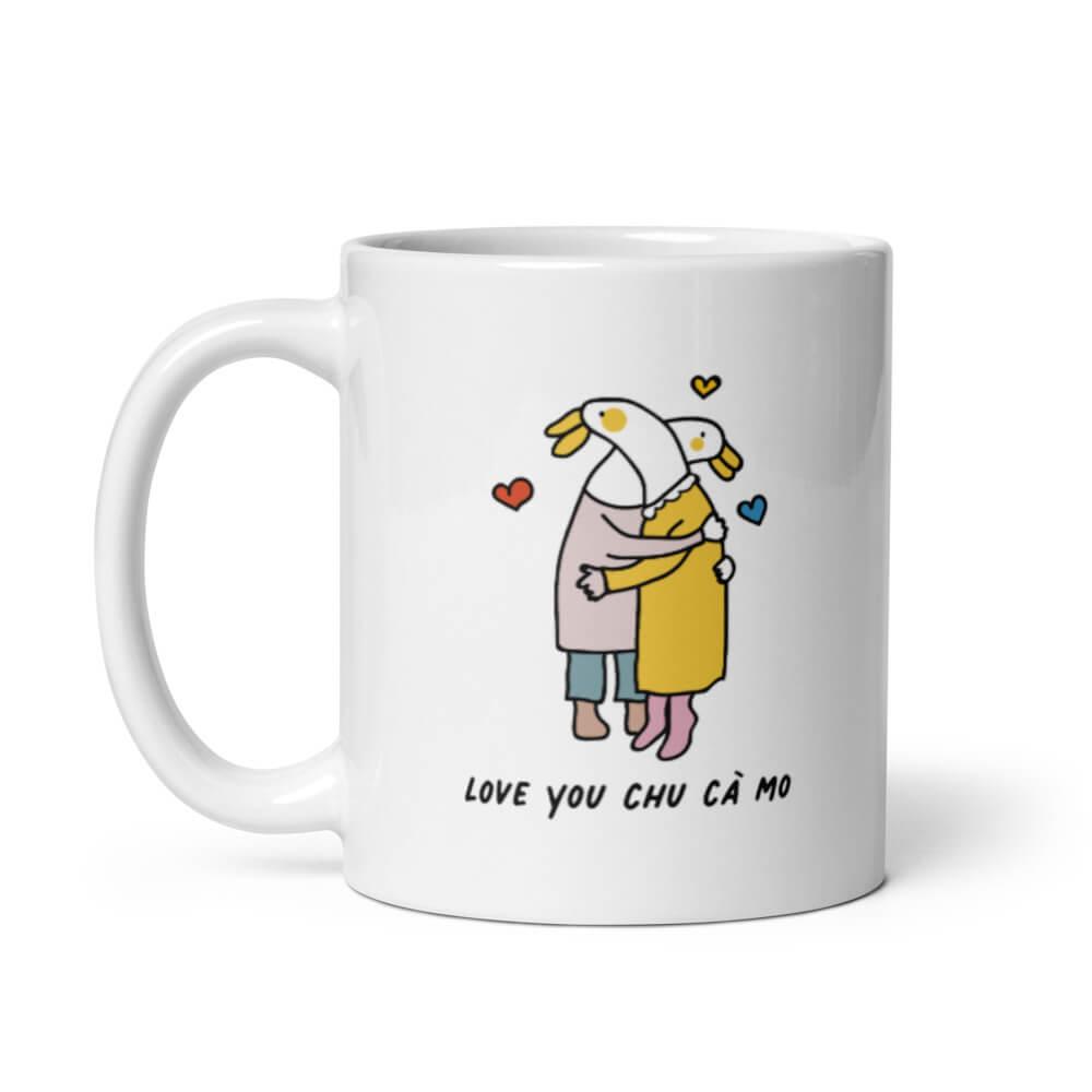 Ly Cốc sứ cao cấp hình Love you chu cà mo dễ thương 2