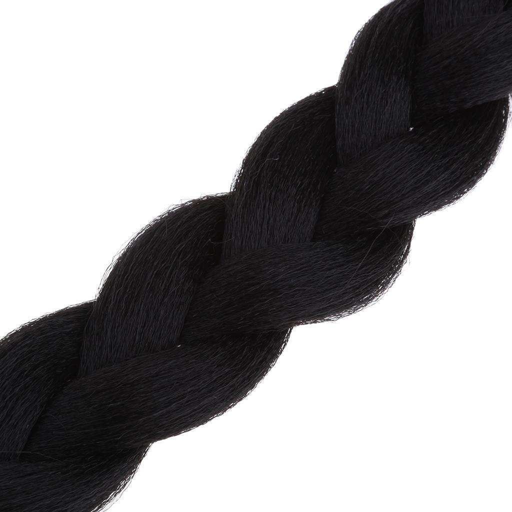 Black  Ponytail/Pigtails Motorcycle Braid  Hair with Suction Cup