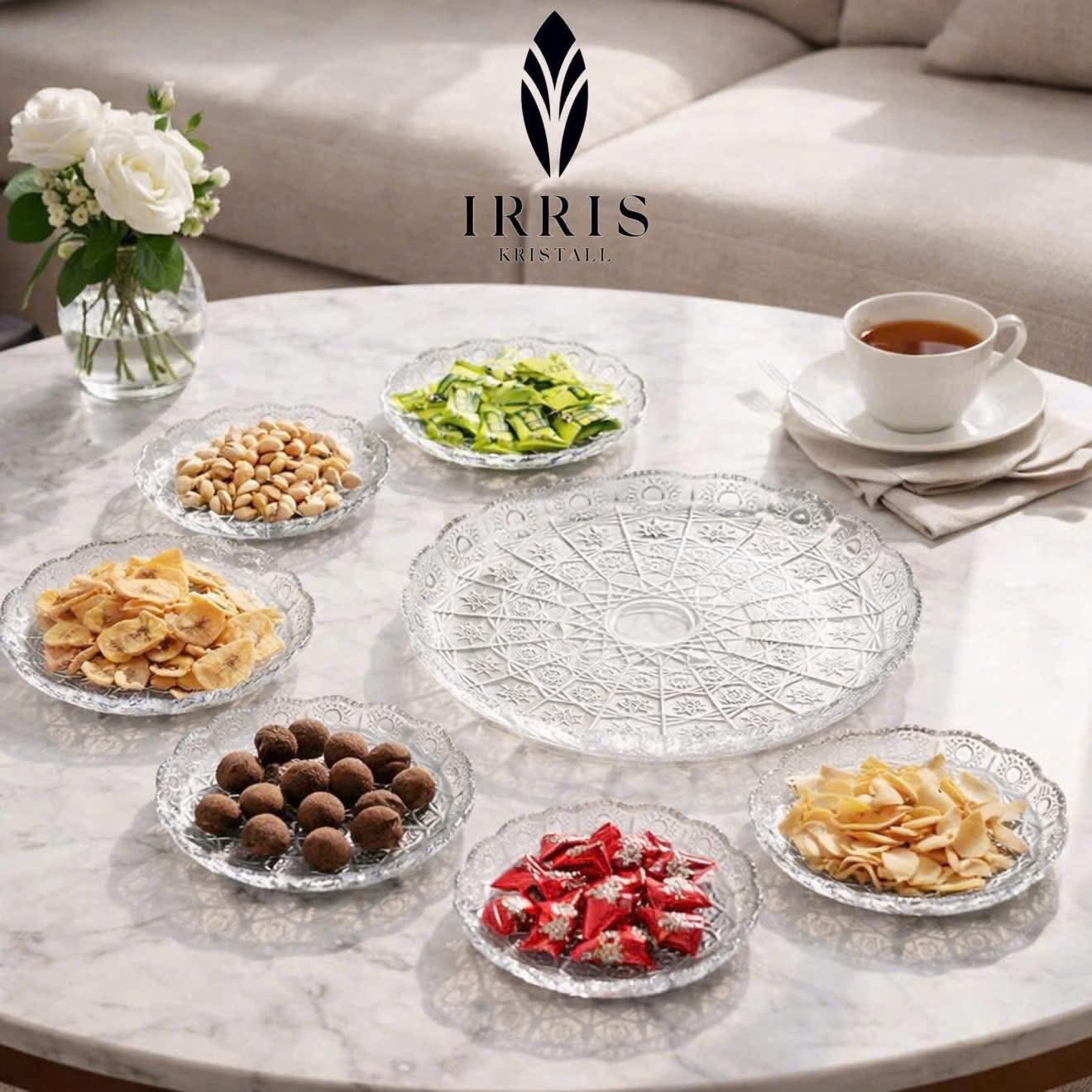 Set 7 đĩa họa tiết mài handmade Irris DE Hàng chính hãng