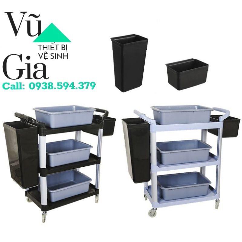 XE ĐẨY DỌN THỨC ĂN 3 TẦNG BẰNG NHỰA