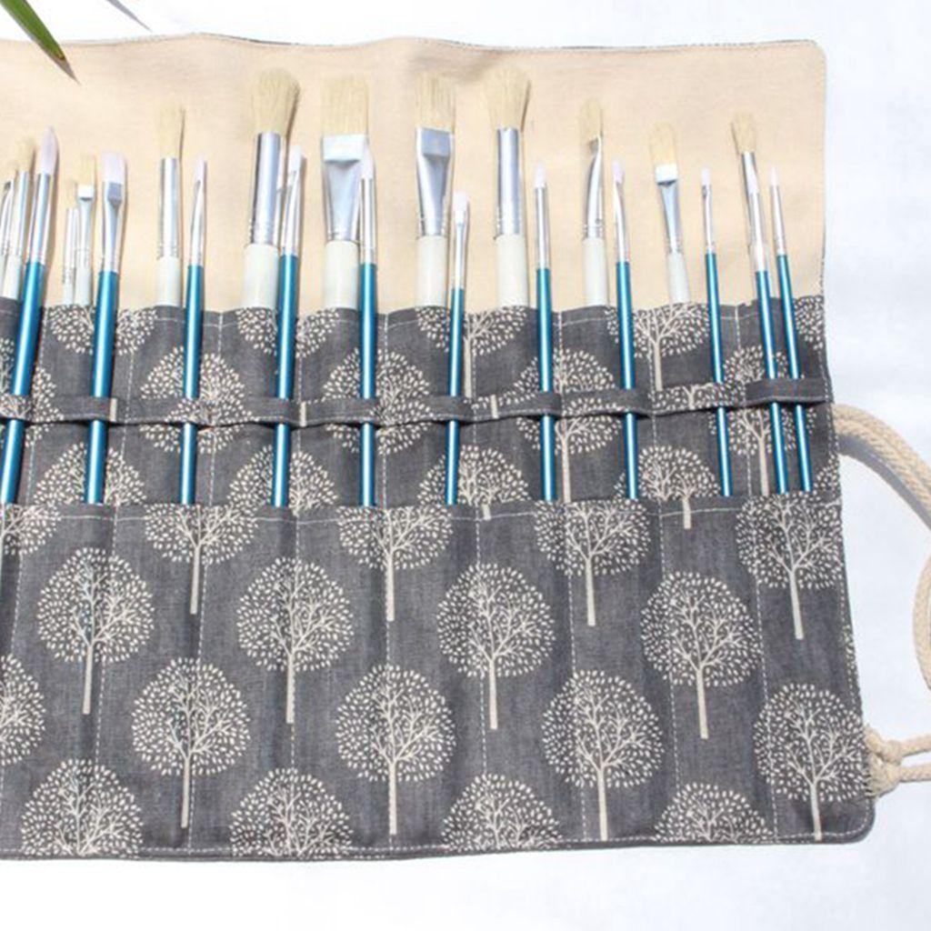 Vintage Chinese Style Canvas Packing Bag For Storage Brush