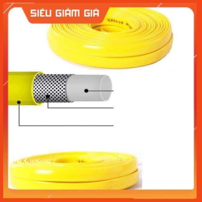 Bộ dây vòi xịt nước rửa xe, tưới cây . tăng áp 3 lần, loại 7m, 10m 206701-3 đầu đồng,cút,nối vàng +tặng móc khoá
