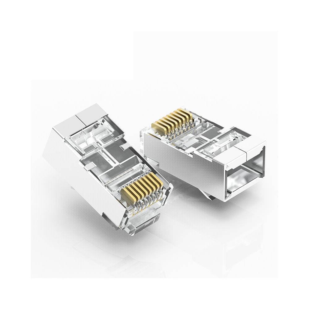 Đầu nối cáp Ethernet pha lê mạ vàng 8P8C CAT5E RJ45 cao cấp chuyên dụng