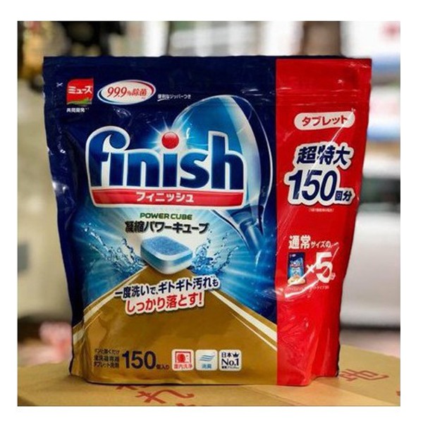 Viên rửa bát Finish Nhật 150 viên - Tặng túi zip 5 kẹo mật ong Senjaku