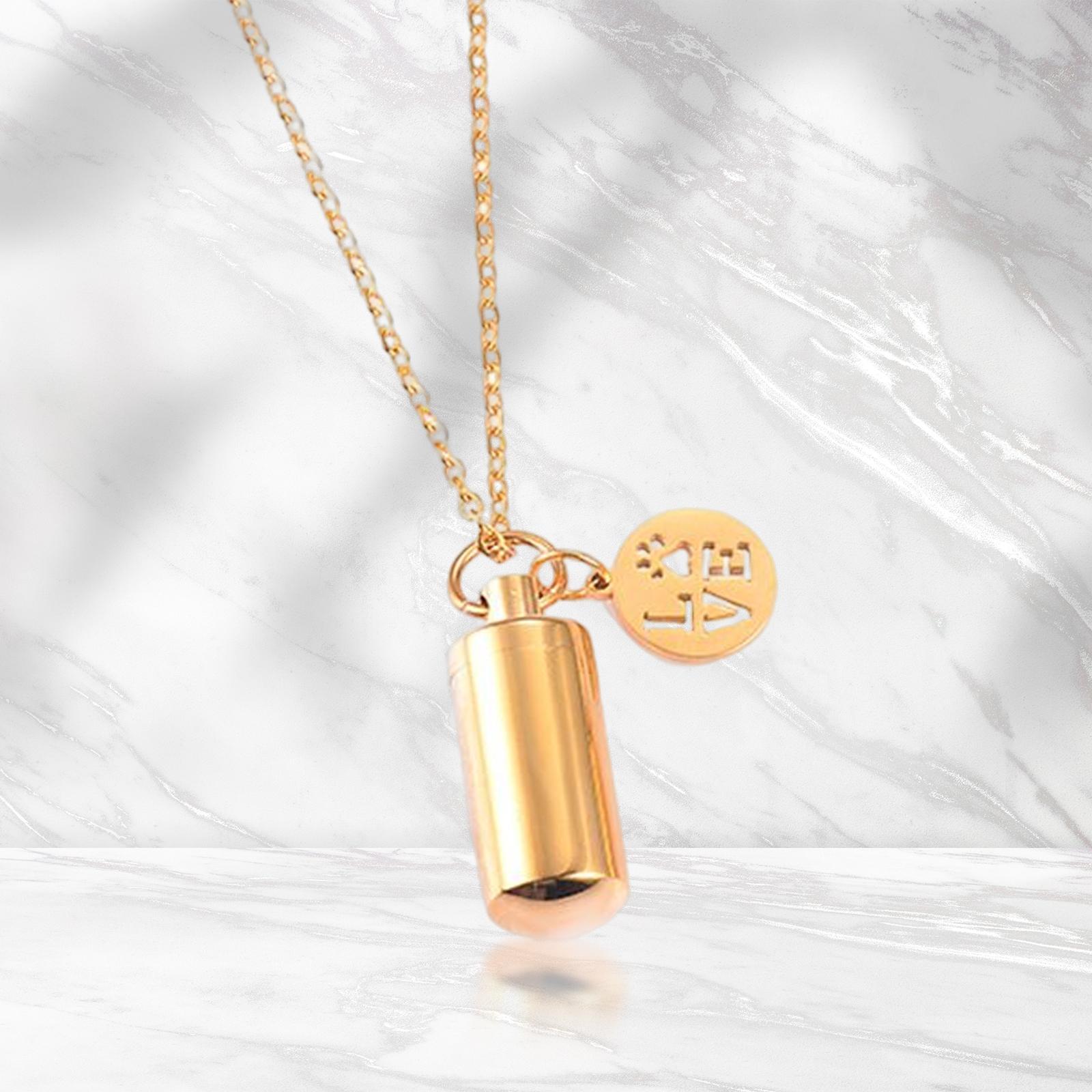 Small Cylinder Cremation Urn Necklace  Keepsake for Dog and Cats
