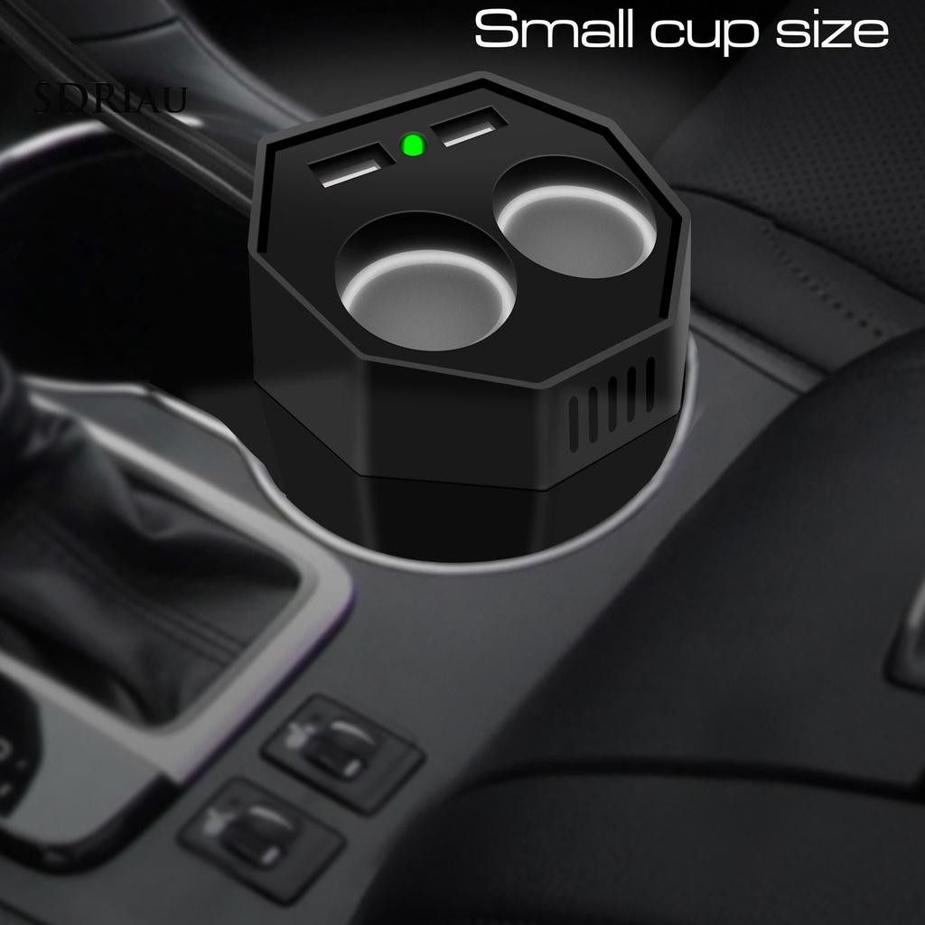 *QCDZ* Power Inverter Dual USB Port Multifunctional ABS Car Cup Inverter Adapter for 12V Cars