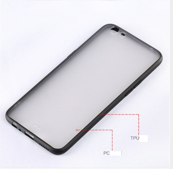 Ốp Lưng TPU dẻo Viền Đen Bề mặt nhám chống vân tay, lưng cứng Dành cho OPPO