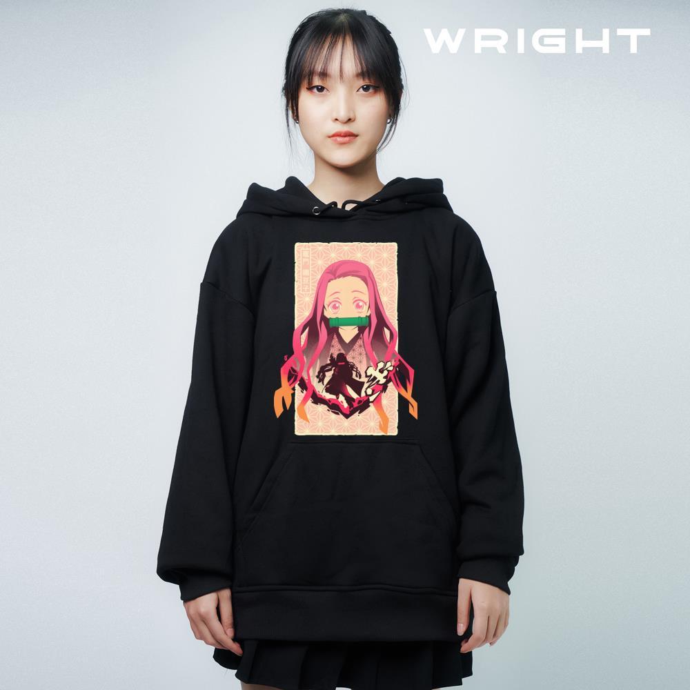 Áo hoodie anime nezuko kamado demon slayer Wright phong cách manga cá tính oversize unisex