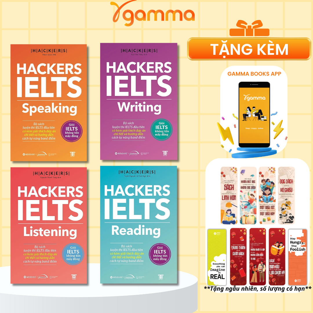 Combo Trọn Bộ 4 Cuốn Hackers IELTS (Listening + Reading + Speaking + Writing)