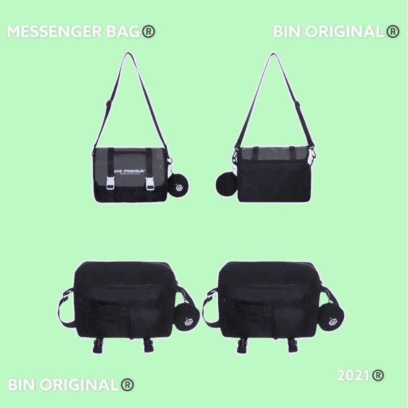 Túi messenger bag Bin original full black