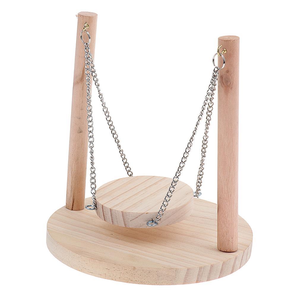 Wood Bird Perch Swing for Pet Parrot Canary Finch Pigeon Hamster Mice Gerbil