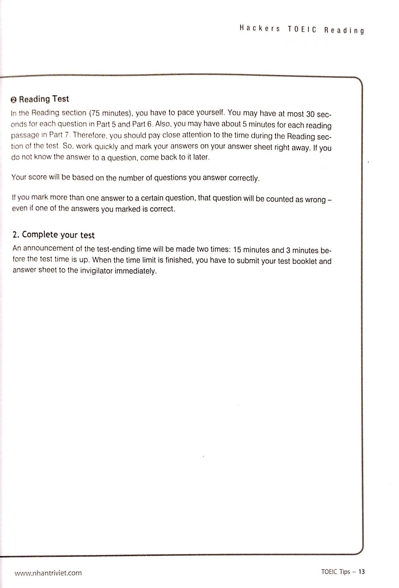 Hackers TOEIC Reading 