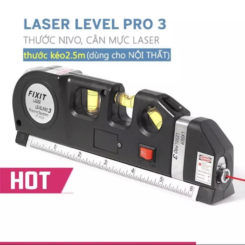 Thước thủy laser - Thước đo khoảng cách bằng laser - máy đo khoảng cách laser cầm tay giá rẻ PRO 3(Đen)