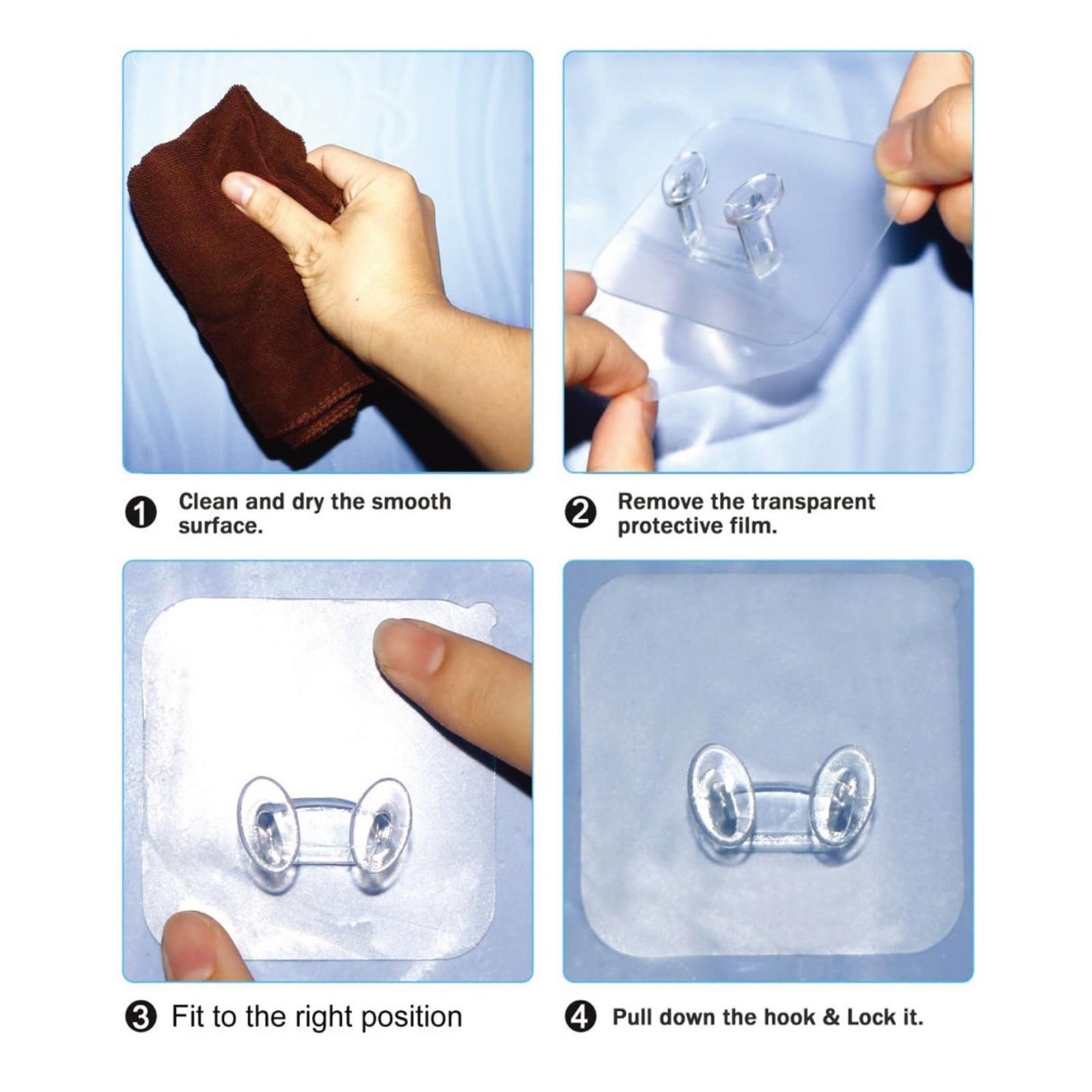 5x Heavy Duty Self Adhesive Wall Hooks Waterproof for Bathroom Kitchen Hooks