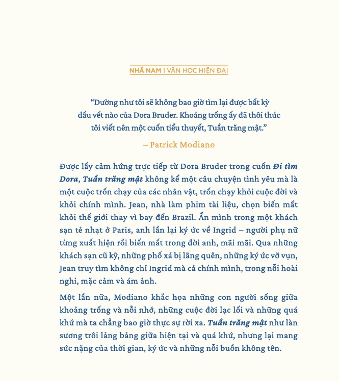 Sách - Tuần trăng mật ( Patrick Modiano) (Nhã Nam Official)