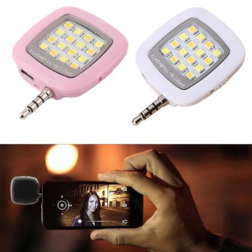 Đèn flash mini 16 bóng LED hỗ trợ chụp ảnh cho Android iPhone