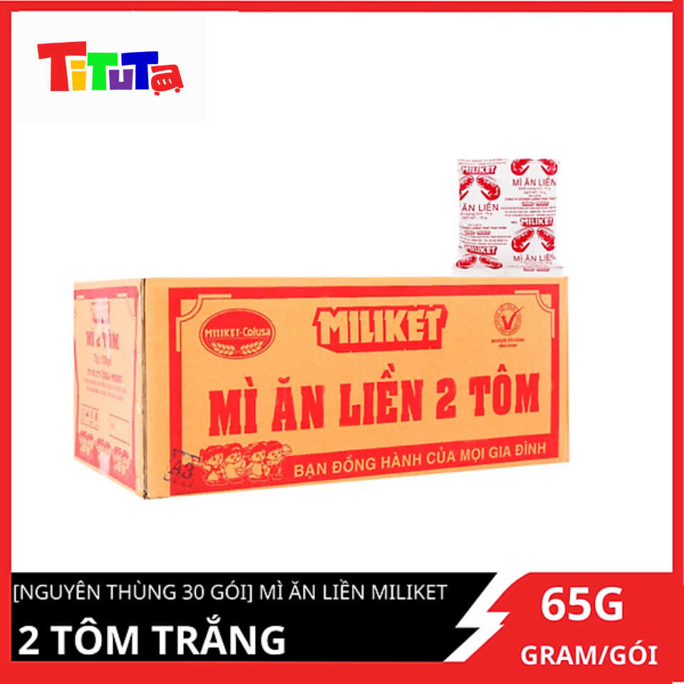 Mì ăn liền Miliket sate giấy trắng 65gX30