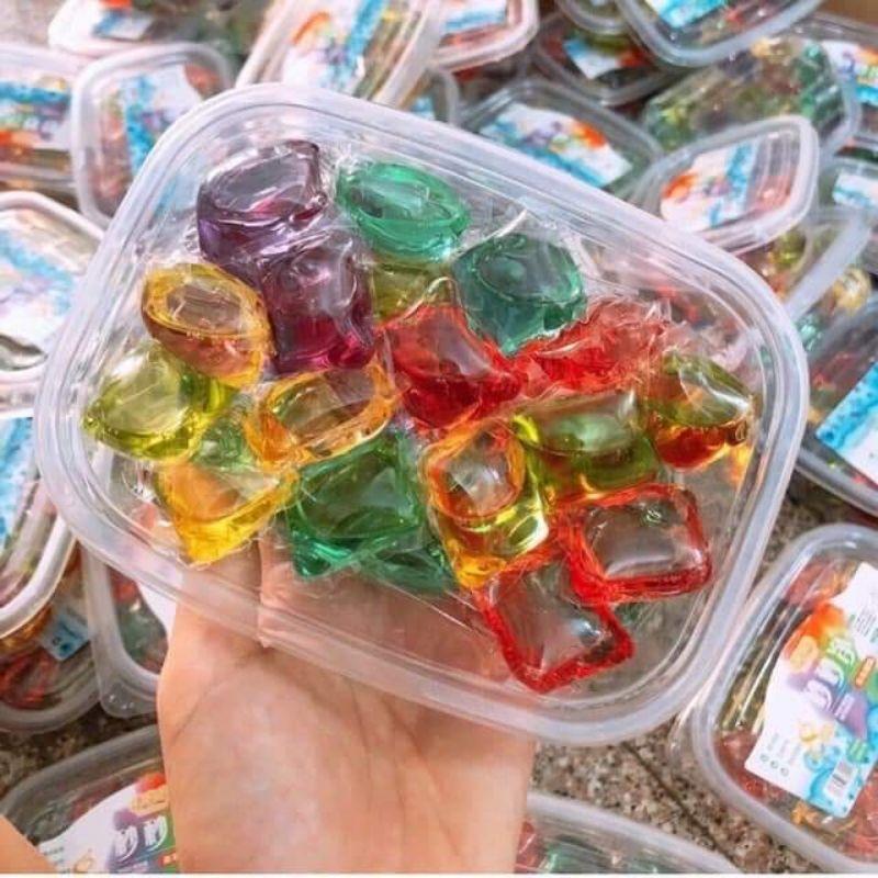Viên giặt xả quần áo sạch thơm, viên xả vải nội địa Trung 3 trong 1