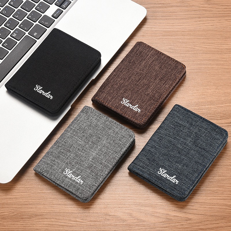 Ví Vải Nam Nữ Unisex Slardar Wallet Men Chất Liệu Vải Canvas Mini Dáng Đứng Nhiều Ngăn- DRU - Hàng Chính Hãng