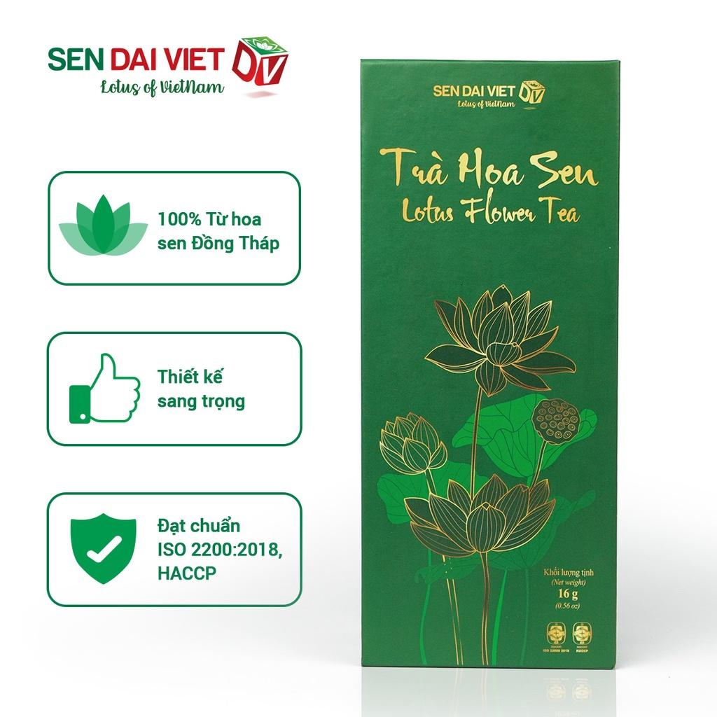 Trà Hoa Sen Sấy Thăng Hoa- Tinh Hoa Thiên Nhiên Việt, Hộp Quà Cao Cấp, ĐV- Sen Đại Việt- Hộp 1 Bông 16g