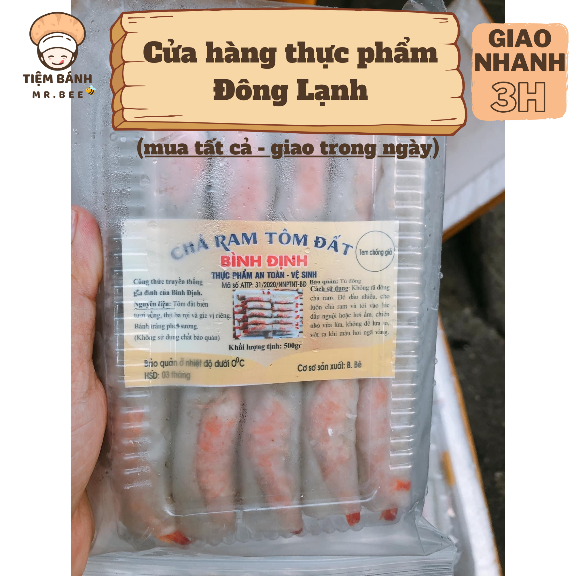 – Chả Ram Tôm Đất Bình Định - 1 khay 500gr