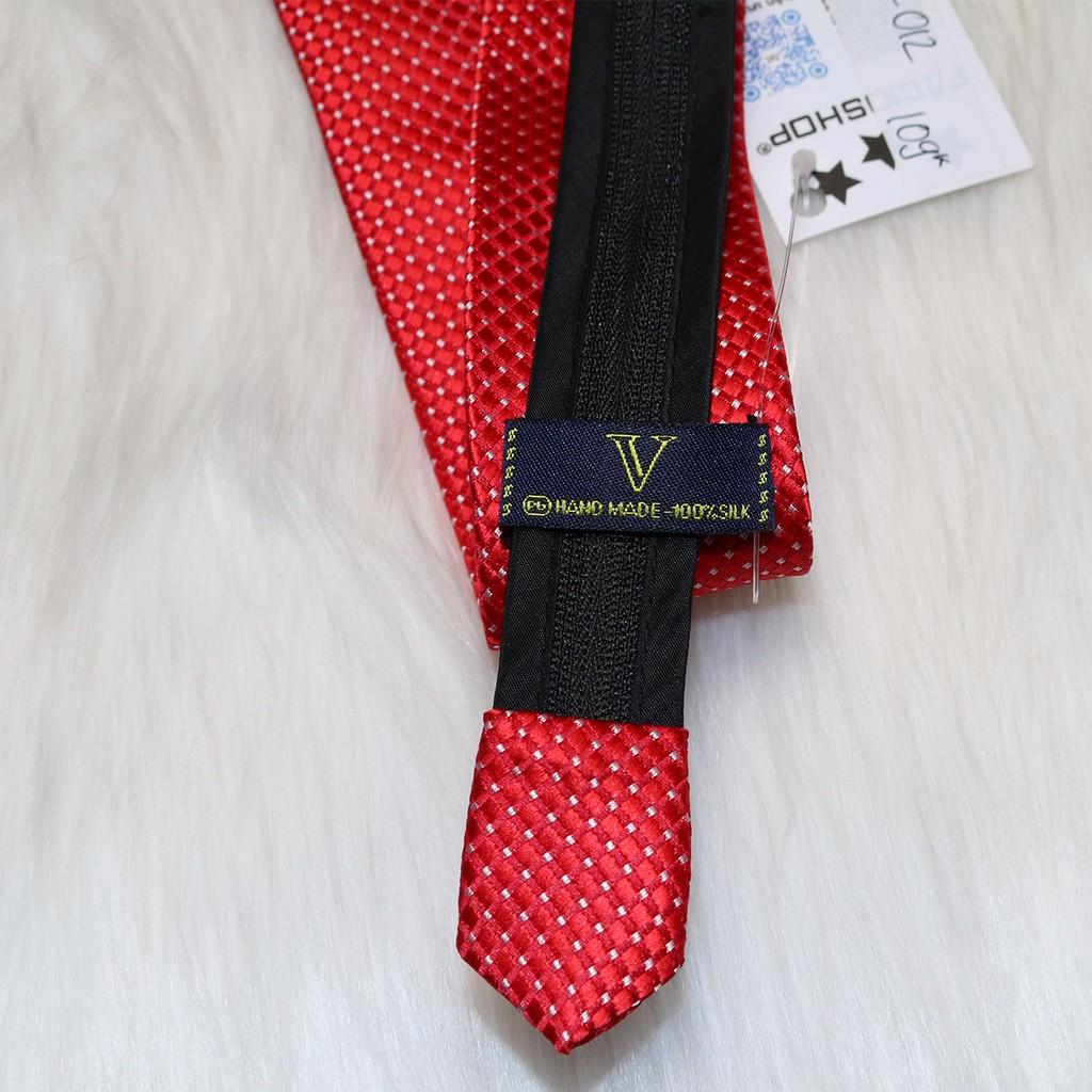 Cà vạt nam thắt sẵn KING caravat công sở và chú rể, cavat học sinh bản nhỏ 5cm dây kéo vải silk lụa cao cấp C012