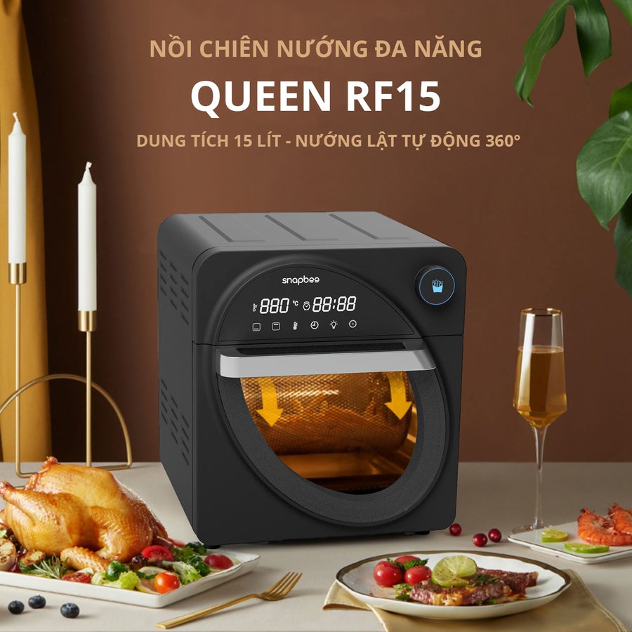 NỒI CHIÊN KHÔNG DẦU SNAPBEE QUEEN RF15 – DUNG TÍCH 15 LÍT – 16 CHỨC NĂNG