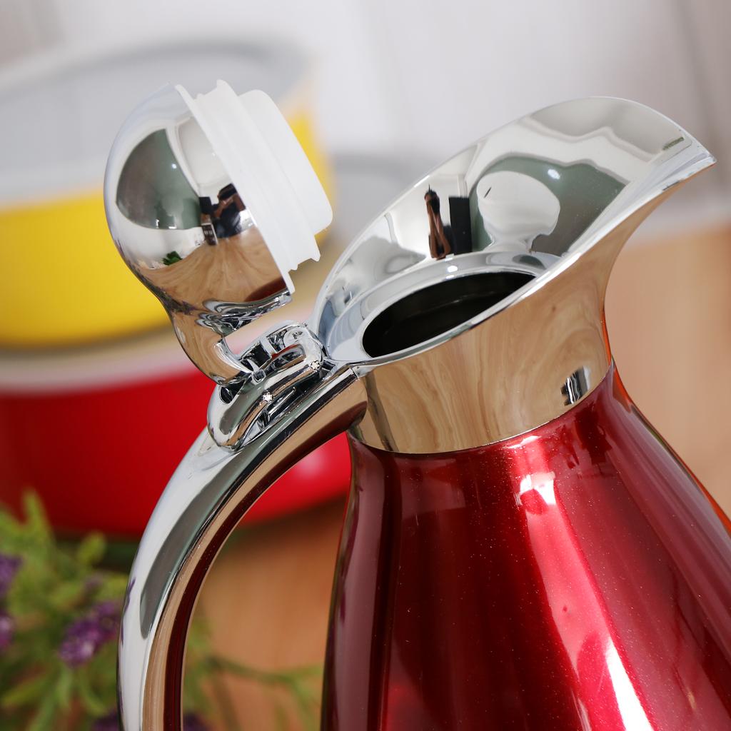 2xRed 1.5L Stainless Vacuum Insulated Coffee Carafe Pour Over Coffee Kettle