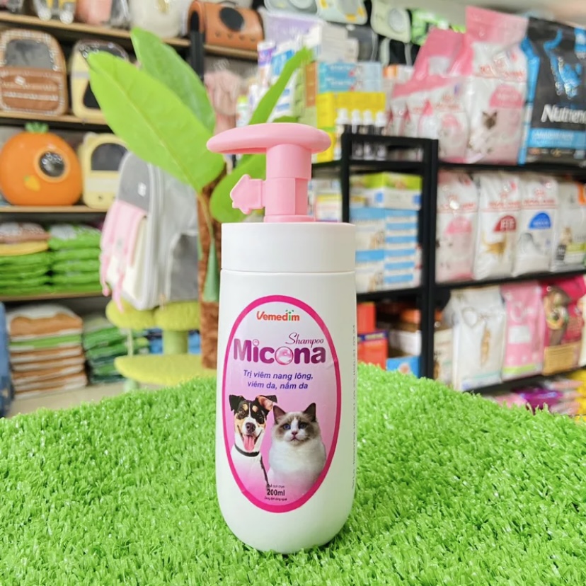 Sữa tắm Micona ngăn ngừa viêm nang lông, nấm, viêm da cho chó mèo 200ml