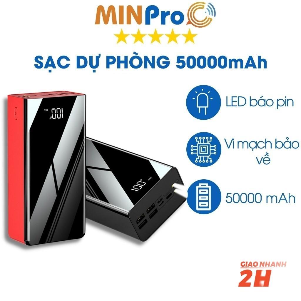 Pin Sạc Dự Phòng 50000mAh Cực Khủng Không Dây, Hỗ Trợ Sạc Nhanh Cho Xiaomi Samsung Oppo - MINPRO