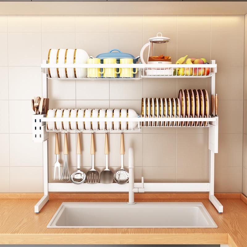 Phong Cách Mới Nhất Inox 304 Nhà Bếp Giá Treo Bát Giá Để Bát Giá Treo Chậu Rửa Bát Không Đục Lỗ Bảo Quản Chống Gỉ