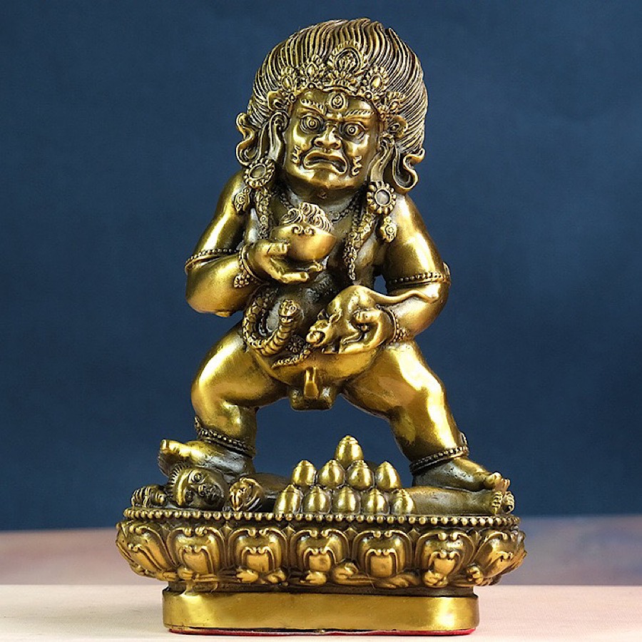 TƯỢNG HẮC THẦN TÀI MẬT TÔNG BẰNG ĐỒNG CAO 15cm ĐỘ NGƯỜI TUỔI TÝ , HỢI