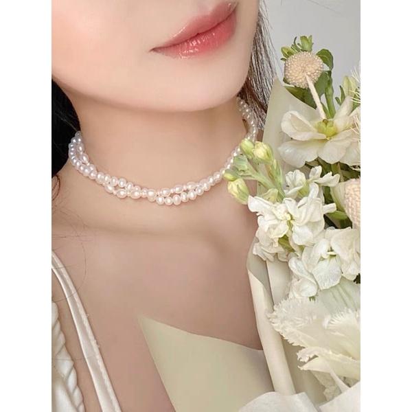 Dây Chuyền Choker Bạc 925 Đan Xoắn Cá Tính - Trường Thịnh Ngọc Trai