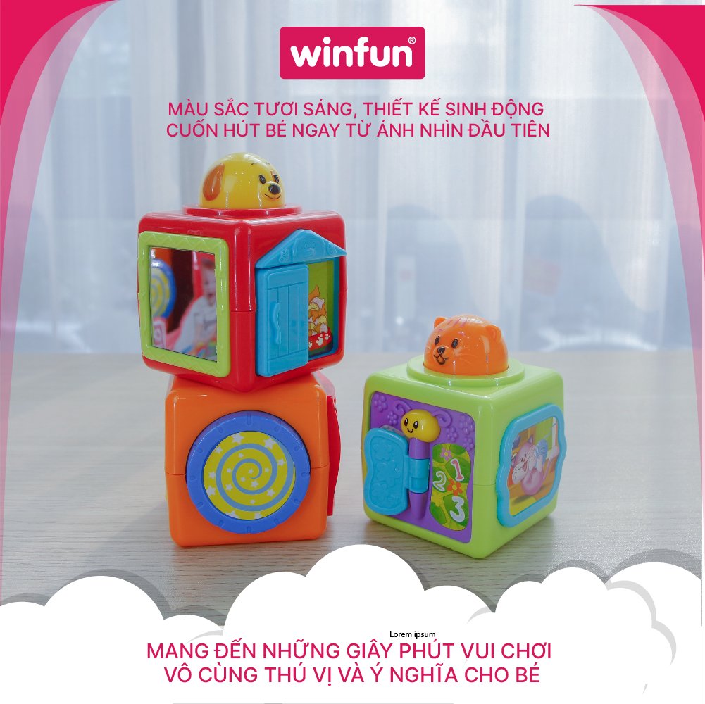 Hộp đồ chơi xếp hình thú cưng Winfun 0613 - đồ chơi phát triển tư duy logic và hình ảnh cho bé