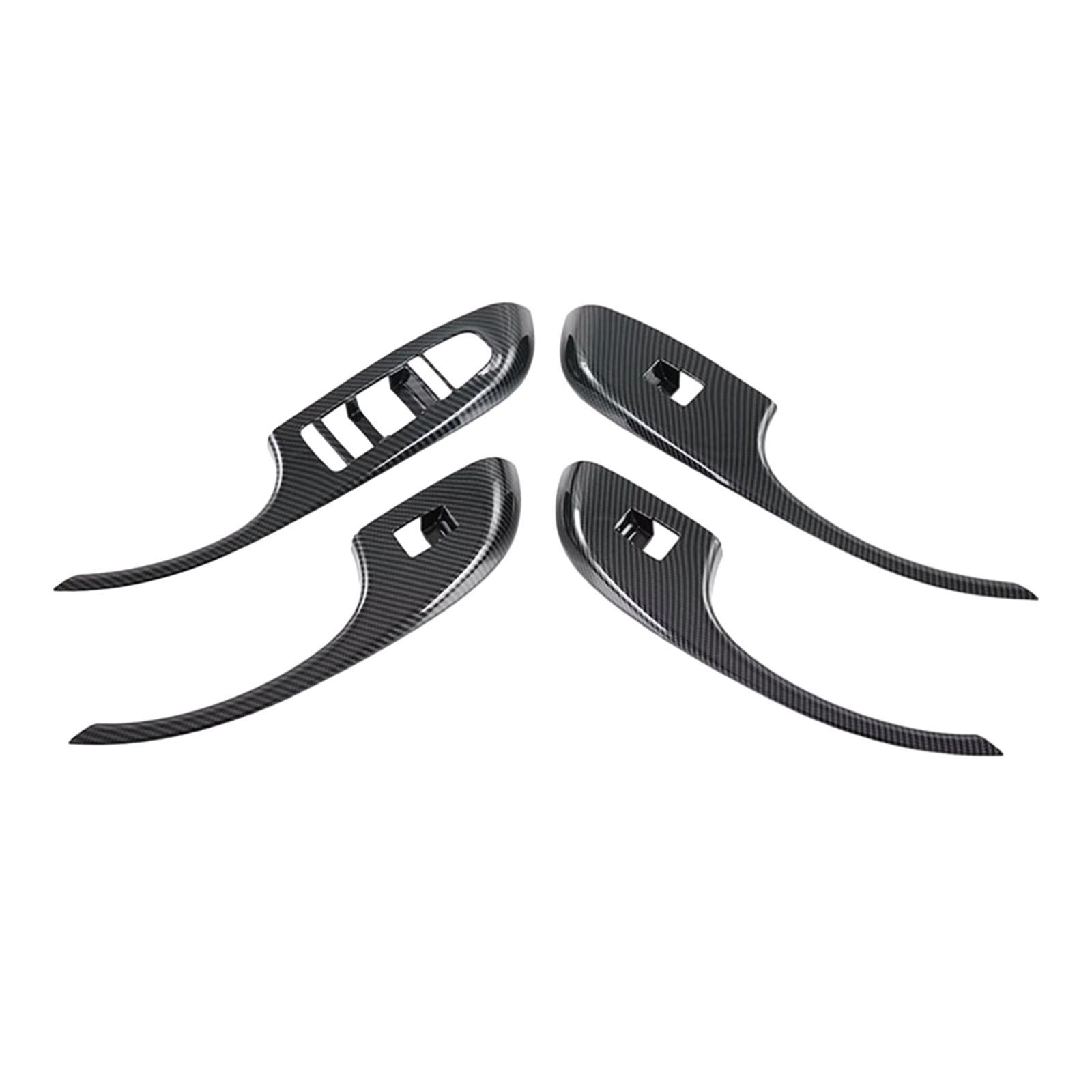 4x Car Window Lift Switch Cover, Carbon Fiber, Durable ,Protection Sticker Accessories Window Switch Panel Decor for Atto 2