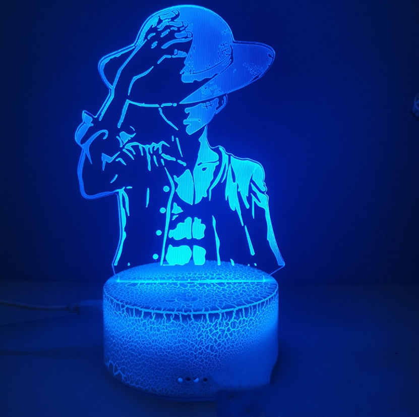 Đèn ngủ để bàn 3D LUFFY đổi nhiều màu quà tặng đẹp cho fan One Piece